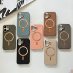 Cover posteriore per telefono in PU con texture litchi e MagSafe spazzolato., For iPhone 17 Pro Max, For iPhone 17 Pro, For iPhone 17