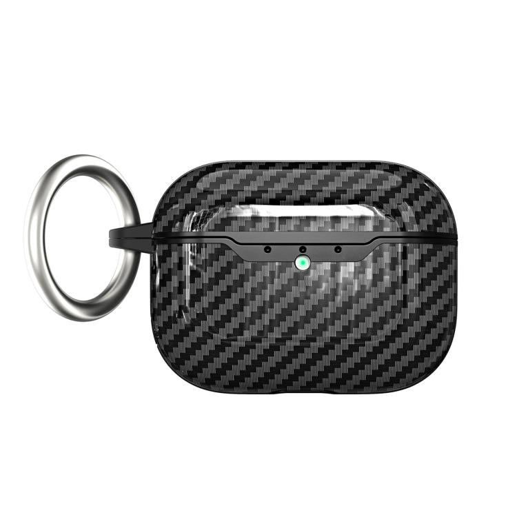 Cover protettiva TPU effetto fibra di carbonio per AirPods Pro 3
