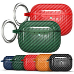 Cover protettiva TPU effetto fibra di carbonio per AirPods Pro 3