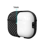 Cover protettiva TPU effetto fibra di carbonio per AirPods Pro 3
