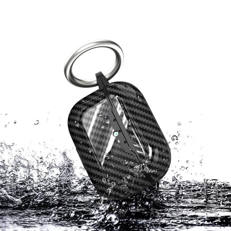 Cover protettiva TPU effetto fibra di carbonio per AirPods Pro 3