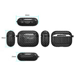 Cover protettiva TPU effetto fibra di carbonio per AirPods Pro 3