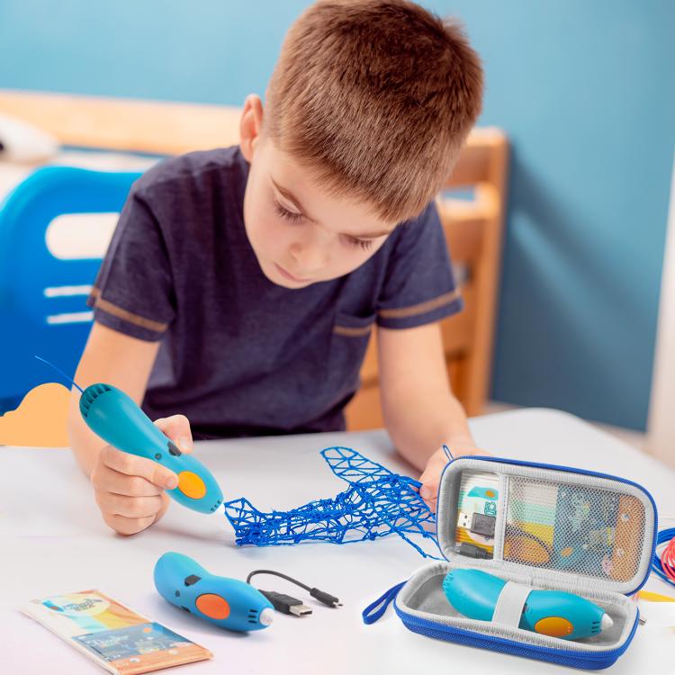 Borsa porta penna per stampa 3D 3Doodler Start+ Essentials 2024/2023 con maniglia e custodia portatile., For 3Doodler Start+ Essentials 2024 / 2023 (Blue)