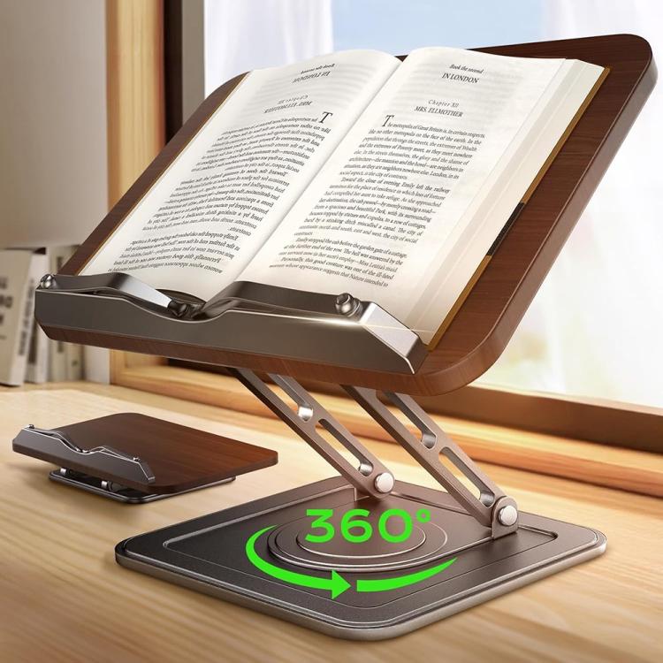 Supporto da scrivania girevole in legno per laptop e libri