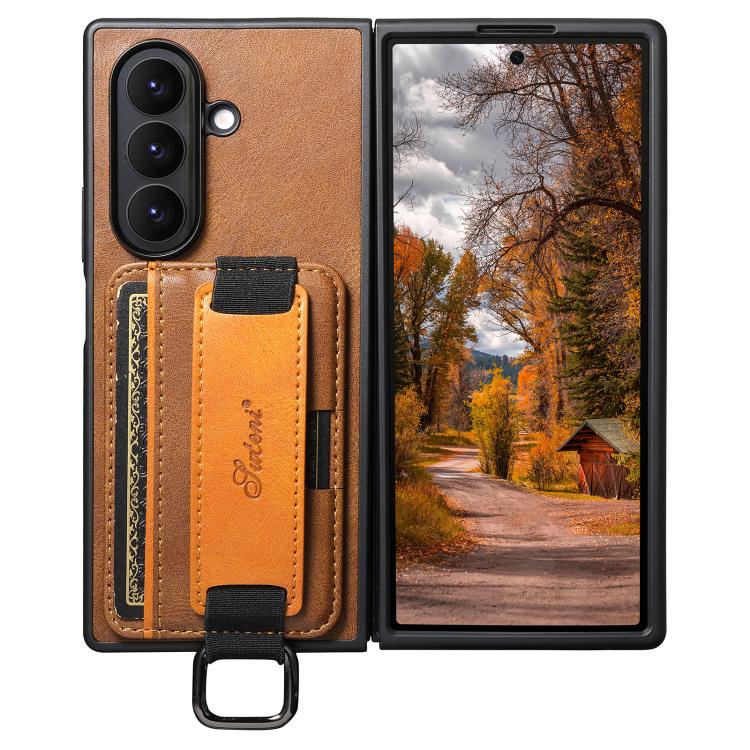 Custodia Suteni H13 con cinturino in pelle per Galaxy Z Fold8 Ultra 5G, Fold7