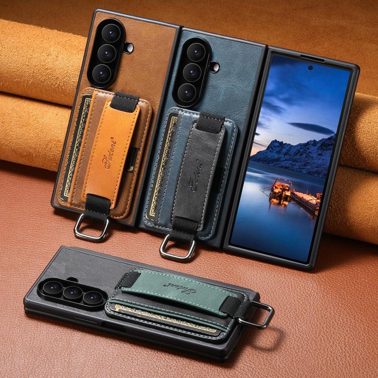 Custodia Suteni H13 con cinturino in pelle per Galaxy Z Fold8 Ultra 5G, Fold7