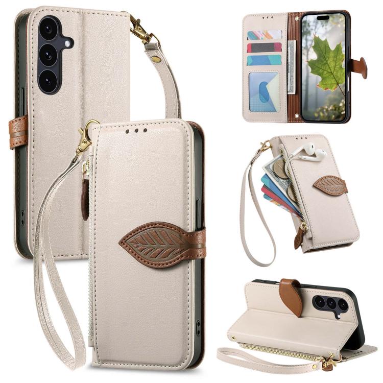Portafoglio in pelle con cerniera e fibbia per Samsung Galaxy S25 5G, S25+ 5G