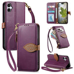 Portafoglio in pelle con cerniera e fibbia per Samsung Galaxy S25 5G, S25+ 5G