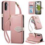 Portafoglio in pelle con cerniera e fibbia per Samsung Galaxy S25 Edge, A56, A26