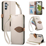 Portafoglio in pelle con cerniera e fibbia per Samsung Galaxy S25 Edge, A56, A26