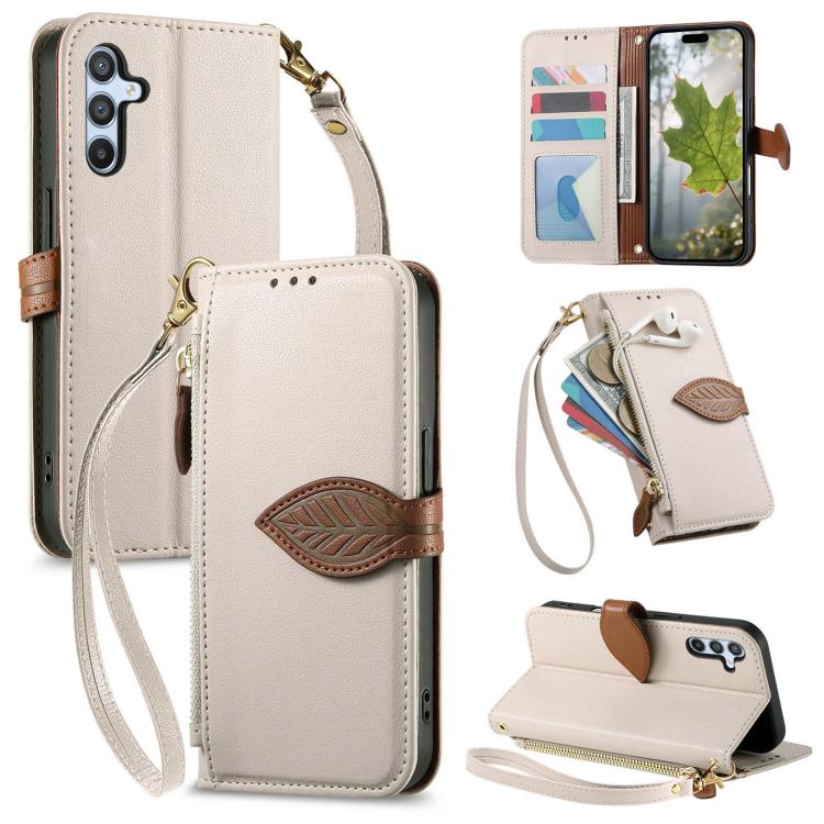 Portafoglio in pelle con cerniera e fibbia per Samsung Galaxy S25 Edge, A56, A26