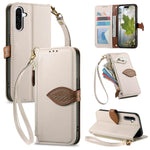 Portafoglio in pelle con cerniera e fibbia per Samsung Galaxy S25 Edge, A56, A26