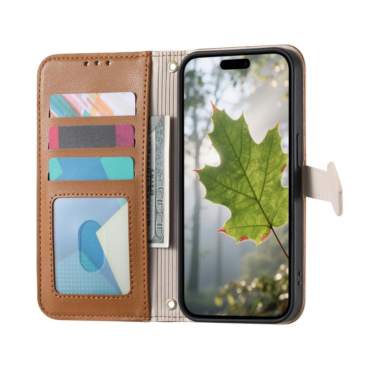 Portafoglio in pelle con cerniera e fibbia a foglia per Samsung Galaxy A53 5G
