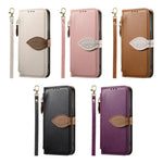 Portafoglio in pelle con cerniera e fibbia per Samsung Galaxy S25 Edge, A56, A26