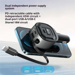 Adattatore ricarica rapida auto 65W con display tensione