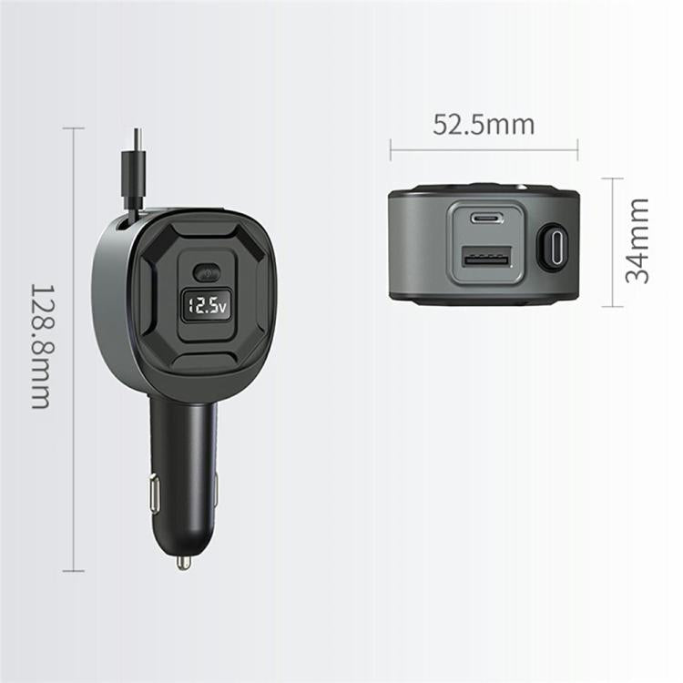 Adattatore ricarica rapida auto 65W con display tensione