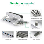 Organizer da scrivania in lega di alluminio con hub USB 4 porte
