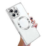 Custodia per telefono MagSafe in TPU con motivo CD galvanizzato ad angolo retto quadrato., For iPhone 16 Plus, For iPhone 16, For iPhone 15 Pro Max