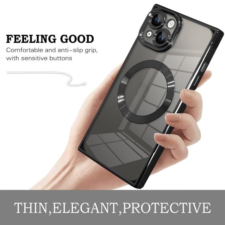Custodia per telefono MagSafe in TPU con motivo CD galvanizzato ad angolo retto quadrato., For iPhone 14 Plus, For iPhone 14, For iPhone 14 Pro