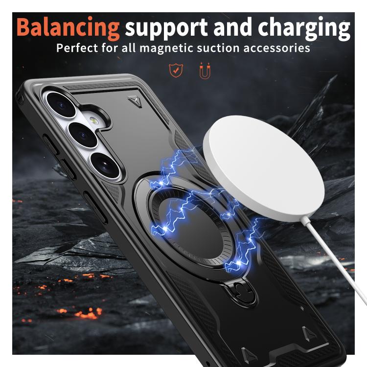 Custodia Kalebol PC Hybrid TPU Armor con anello MagSafe per Galaxy S26, A57 e