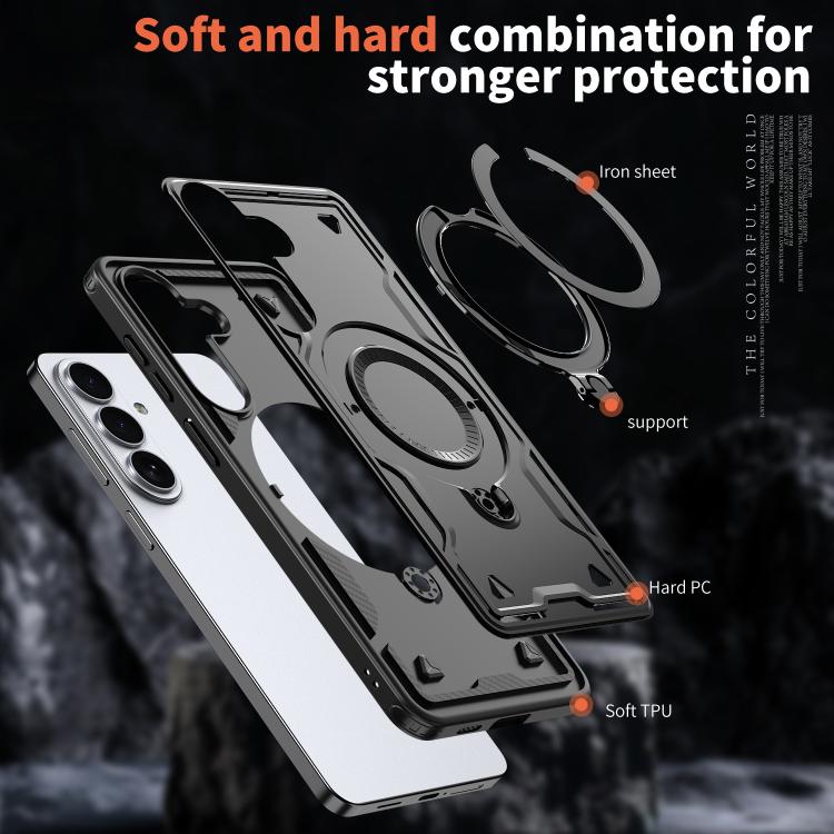 Custodia Kalebol PC Hybrid TPU Armor con anello MagSafe per Galaxy S26, A57 e
