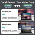 Adattatore DisplayPort a HDMI e VGA per doppio monitor 4K