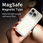 V22A Luce LED portatile tascabile MagSafe magnetica per fotocamera del telefono, ideale per streaming live, potenza 4W., V22A