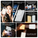 V22A Luce LED portatile tascabile MagSafe magnetica per fotocamera del telefono, ideale per streaming live, potenza 4W., V22A