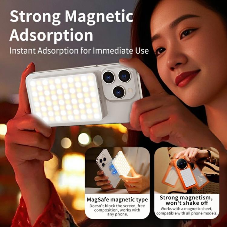V22A Luce LED portatile tascabile MagSafe magnetica per fotocamera del telefono, ideale per streaming live, potenza 4W., V22A