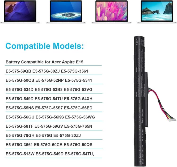 Batteria Acer AS16A5K 2200 mAh per laptop Aspire E5 - immagine 5