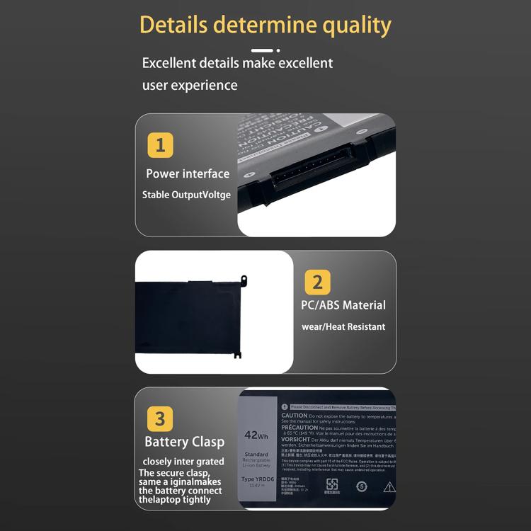 Batteria di ricambio Dell YRDD6 3600 mAh per laptop - immagine 5
