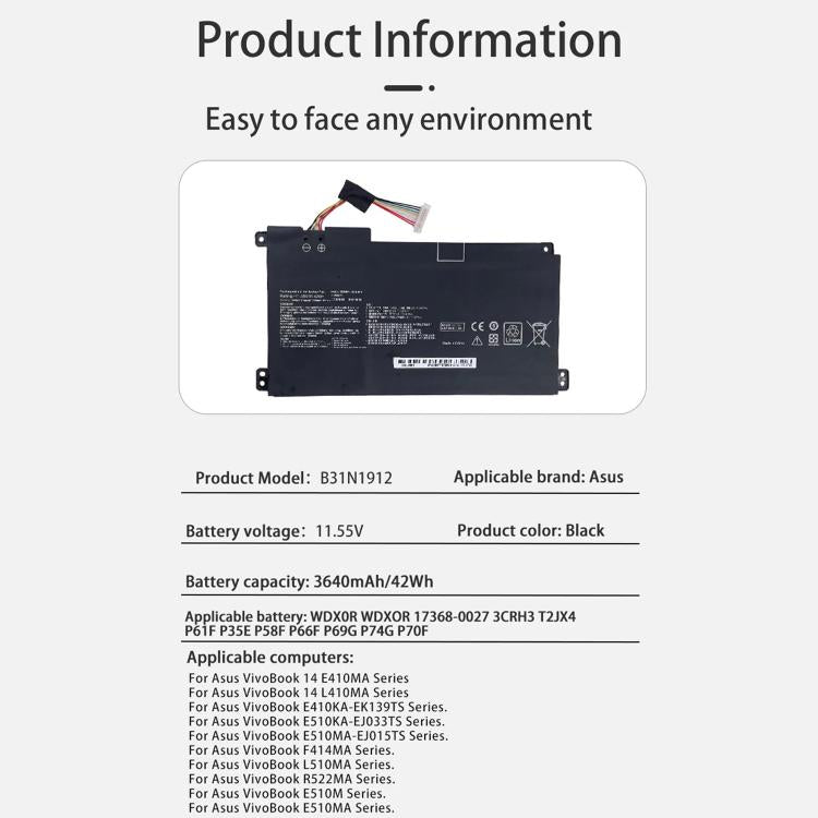 Batteria ASUS B31N1912 3600 mAh per laptop VivoBook - immagine 4