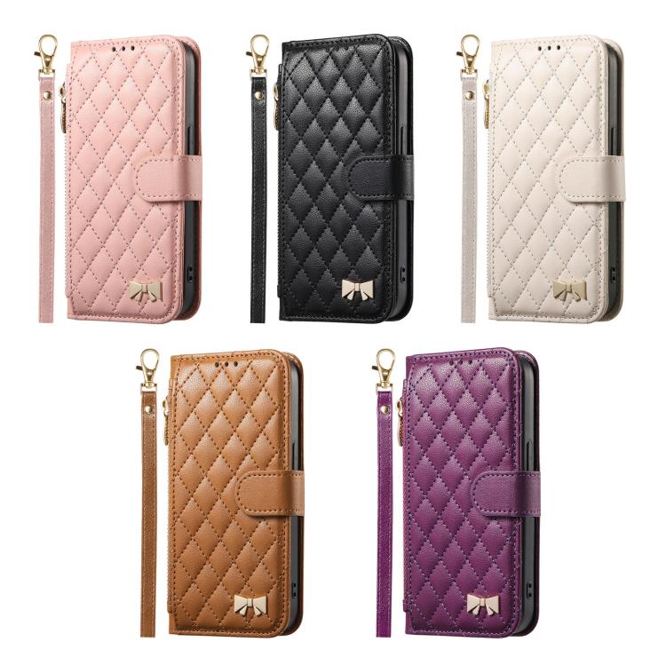 Portafoglio con cerniera a trama romboidale per Samsung Galaxy A57, A37, A56 e