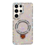 Custodia per telefono IMD a doppia faccia con supporto glitterato per Samsung