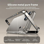 Custodia per telefono con cornice di raffreddamento antiurto a quattro angoli in metallo e silicone ibrido., For iPhone 15 Pro Max, For iPhone 15 Pro