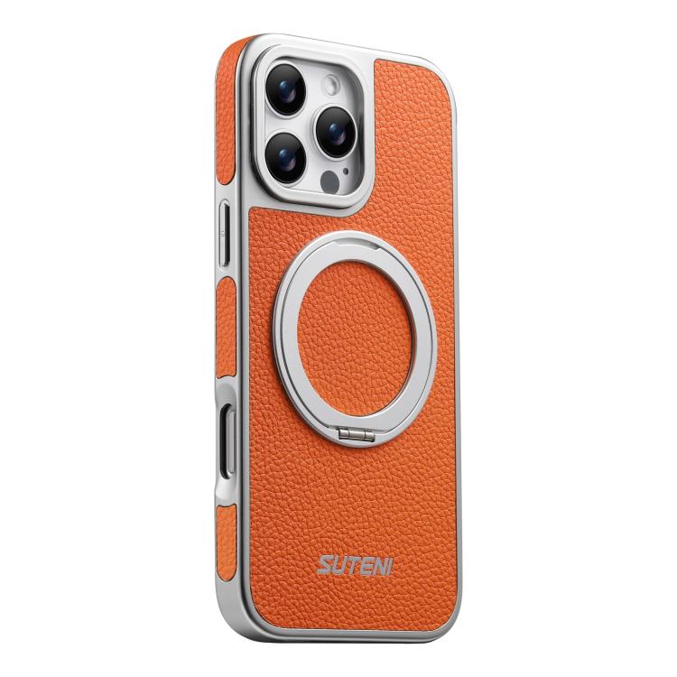Custodia magnetica per telefono Suteni G6 con texture Litchi, galvanizzata, con supporto girevole a 360°., For iPhone 15, For iPhone 14, For iPhone 14 Pro, For iPhone 14 Pro Max, For iPhone 13 Pro Max, For iPhone 13 Pro, For iPhone 13