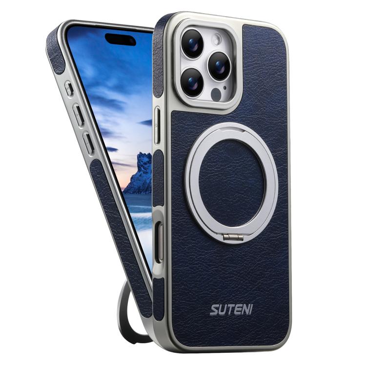 Custodia magnetica per telefono Suteni G6 con texture Crazy Horse galvanizzata e supporto girevole a 360°., For iPhone 17 Pro Max, For iPhone 17 Pro, For iPhone 17, For iPhone 16 Pro Max, For iPhone 16 Pro, For iPhone 16