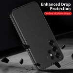 Custodia per telefono in pelle con finestra Smart View per Galaxy Z Fold3