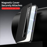 Custodia per telefono in pelle con finestra Smart View per Galaxy Z Fold3