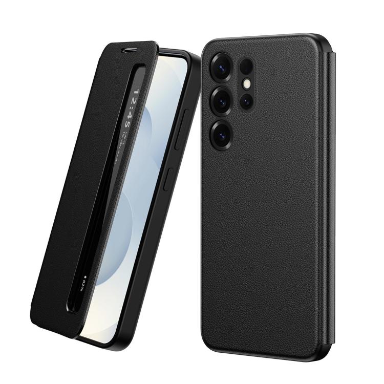 Custodia per telefono in pelle con finestra Smart View per Galaxy Z Fold3