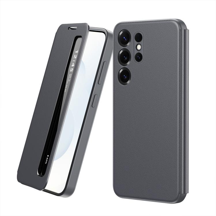Custodia per telefono in pelle con finestra Smart View per Galaxy Z Fold3