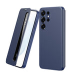 Custodia per telefono in pelle con finestra Smart View per Galaxy Z Fold3