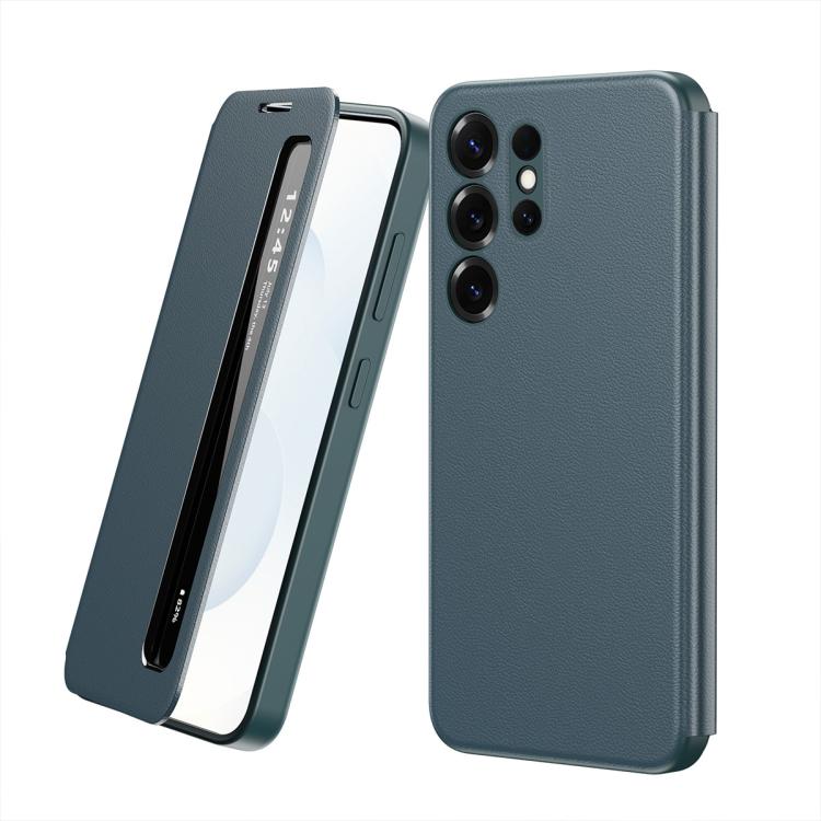 Custodia per telefono in pelle con finestra Smart View per Galaxy Z Fold3