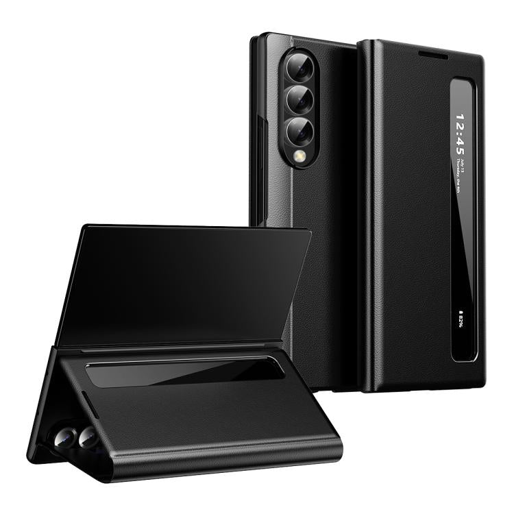 Custodia per telefono in pelle con finestra Smart View per Galaxy Z Fold3