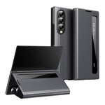 Custodia per telefono in pelle con finestra Smart View per Galaxy Z Fold3