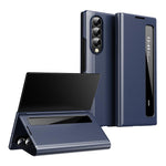 Custodia per telefono in pelle con finestra Smart View per Galaxy Z Fold3
