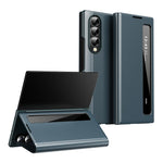 Custodia per telefono in pelle con finestra Smart View per Galaxy Z Fold3
