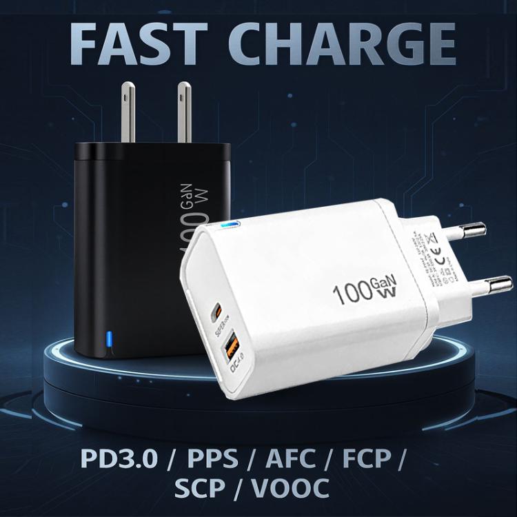 Caricabatterie GaN 100W PD Type-C con spina EU