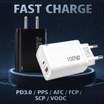 Caricabatterie GaN 100W PD Type-C con spina UK
