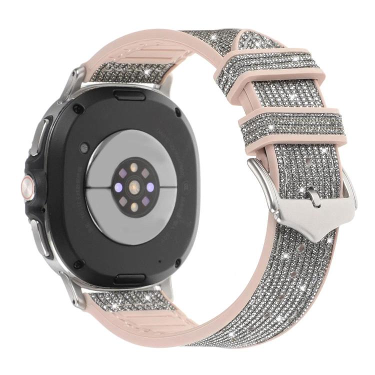 Cinturino per orologio in silicone e pelle vegana glitterata, For Samsung Galaxy Watch8 / Watch8 Classic